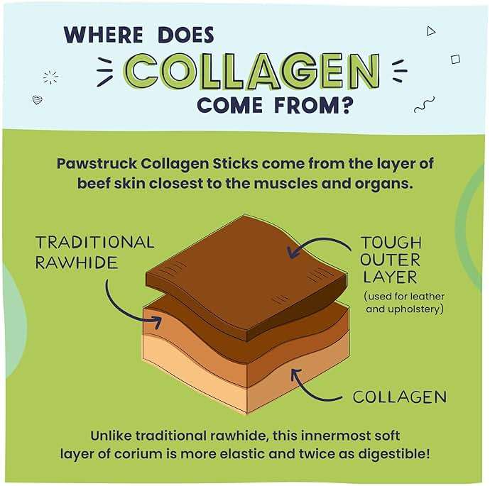 Pawstruck Natural Large 12" Beef Collagen Sticks for Dogs – Long-Lasting Rawhide Alternative, High Protein Treats with Chondroitin & Glucosamine – 5 Pack - Image 6