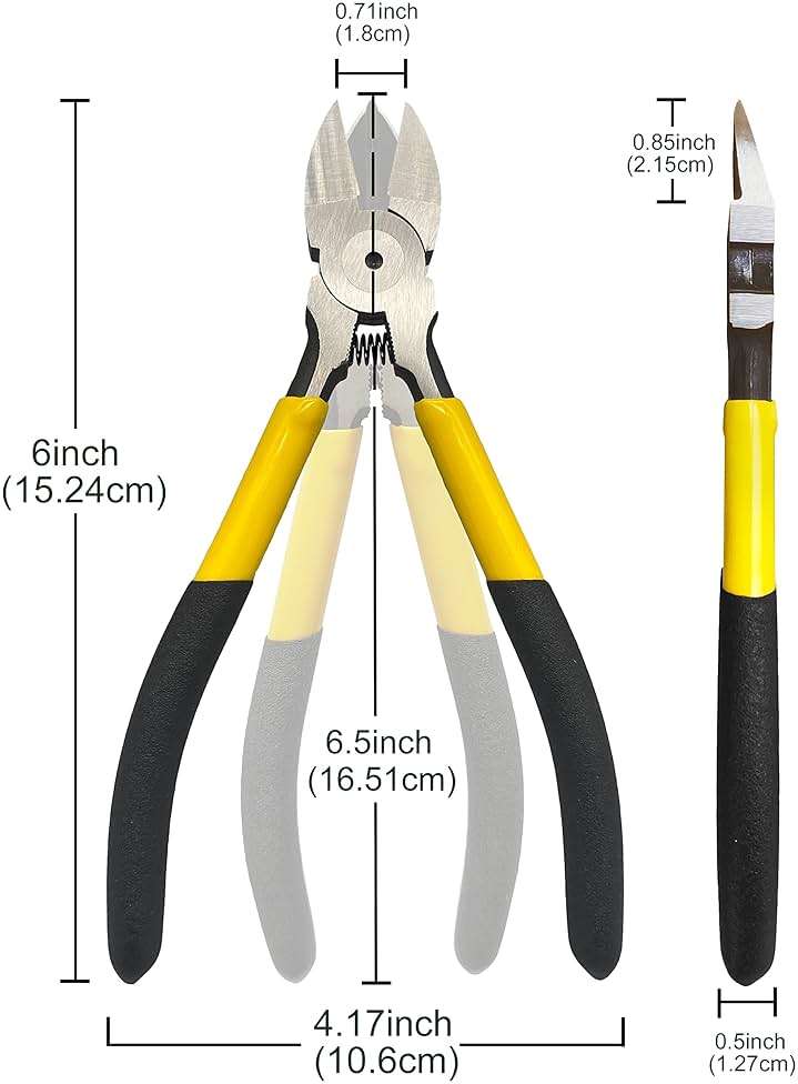 Wire Cutters 5 Pack, 6 inch Flush Cutters, BOOSDEN Spring Loaded Cutting Pliers,Precision Side Cutters,Sharp Diagonal Cutters,Small Wire Snips for Crafting - Image 3