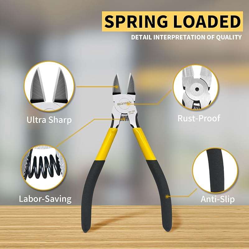 Wire Cutters 5 Pack, 6 inch Flush Cutters, BOOSDEN Spring Loaded Cutting Pliers,Precision Side Cutters,Sharp Diagonal Cutters,Small Wire Snips for Crafting - Image 4