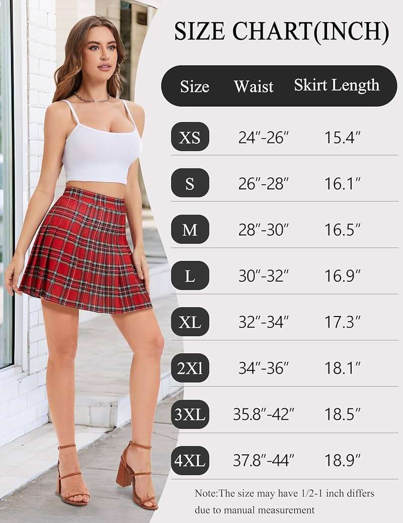 FindDress Pleated Skirts for Women High Waist Mini Tennis Skater Skirt Casual Basic Skirts Cheerleader - Image 5