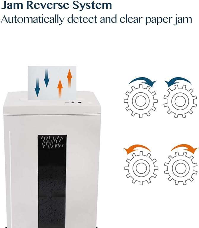 WOLVERINE 10-Sheet Super Micro Cut High Security Level P-5 Heavy Duty Paper/CD/Card Ultra Quiet Shredder for Home Office by 60 Mins Running Time and 6 Gallons Pullout Waste Bin SD9112(White ETL) - Image 7
