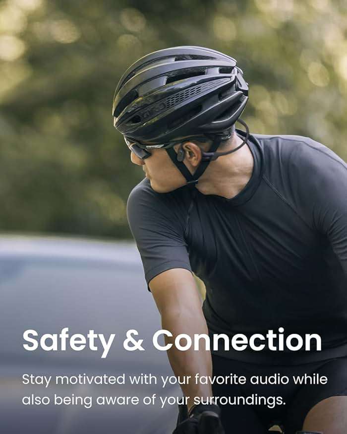 SHOKZ OpenRun Bone Conduction Open-Ear Bluetooth Sport Headphones, Running Workout，Sweat Headband, IP67 Sweat Resistant, 8H Playtime, Mic, Black - Image 3