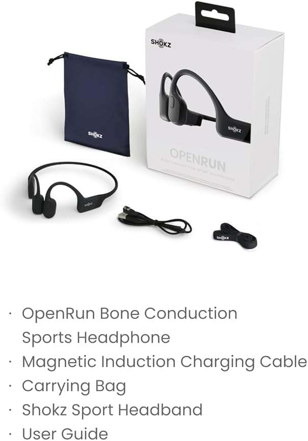 SHOKZ OpenRun Bone Conduction Open-Ear Bluetooth Sport Headphones, Running Workout，Sweat Headband, IP67 Sweat Resistant, 8H Playtime, Mic, Black - Image 8