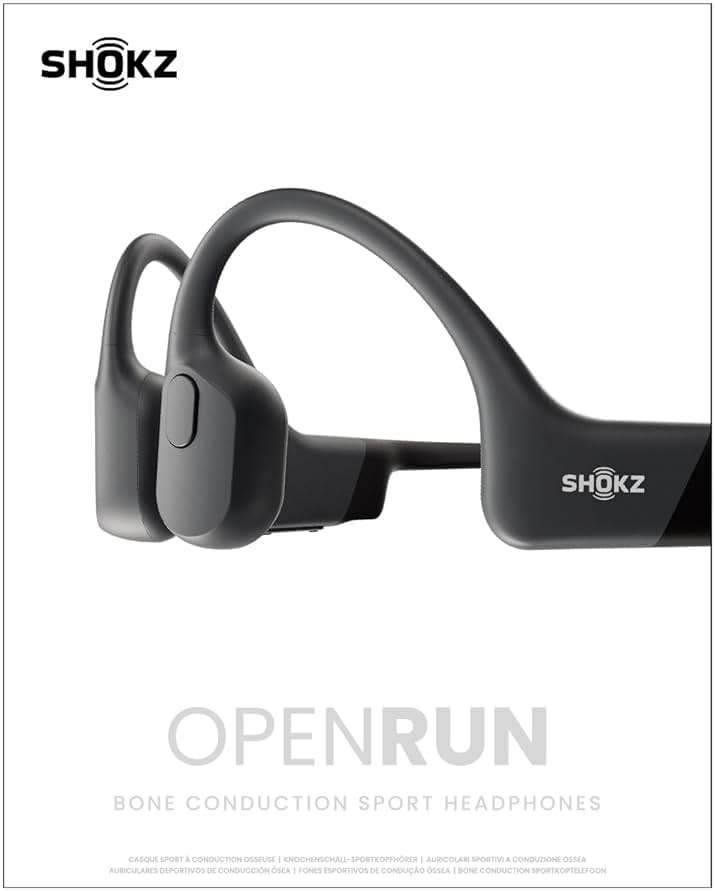 SHOKZ OpenRun Bone Conduction Open-Ear Bluetooth Sport Headphones, Running Workout，Sweat Headband, IP67 Sweat Resistant, 8H Playtime, Mic, Black - Image 9