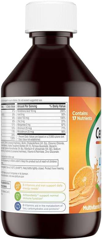 Centrum Liquid Multivitamin for Adults, Multivitamin/Multimineral Supplement with B Vitamins and Antioxidants, Citrus Flavor - 8 Fl Oz - Image 11