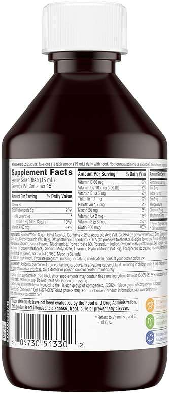 Centrum Liquid Multivitamin for Adults, Multivitamin/Multimineral Supplement with B Vitamins and Antioxidants, Citrus Flavor - 8 Fl Oz - Image 12