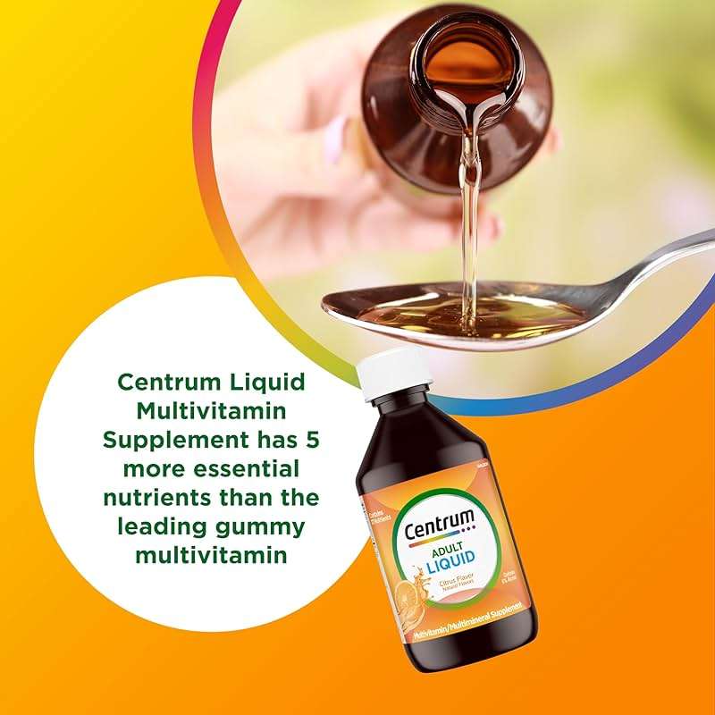Centrum Liquid Multivitamin for Adults, Multivitamin/Multimineral Supplement with B Vitamins and Antioxidants, Citrus Flavor - 8 Fl Oz - Image 3