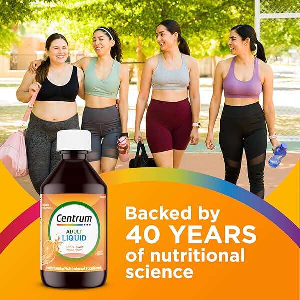 Centrum Liquid Multivitamin for Adults, Multivitamin/Multimineral Supplement with B Vitamins and Antioxidants, Citrus Flavor - 8 Fl Oz - Image 5
