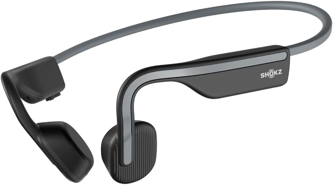 SHOKZ OpenMove - Open-Ear Bluetooth Sport Headphones, Bone Conduction Wireless Earphones, Sweatproof for Running and Workouts, with Sticker Pack, Grey - Image 1