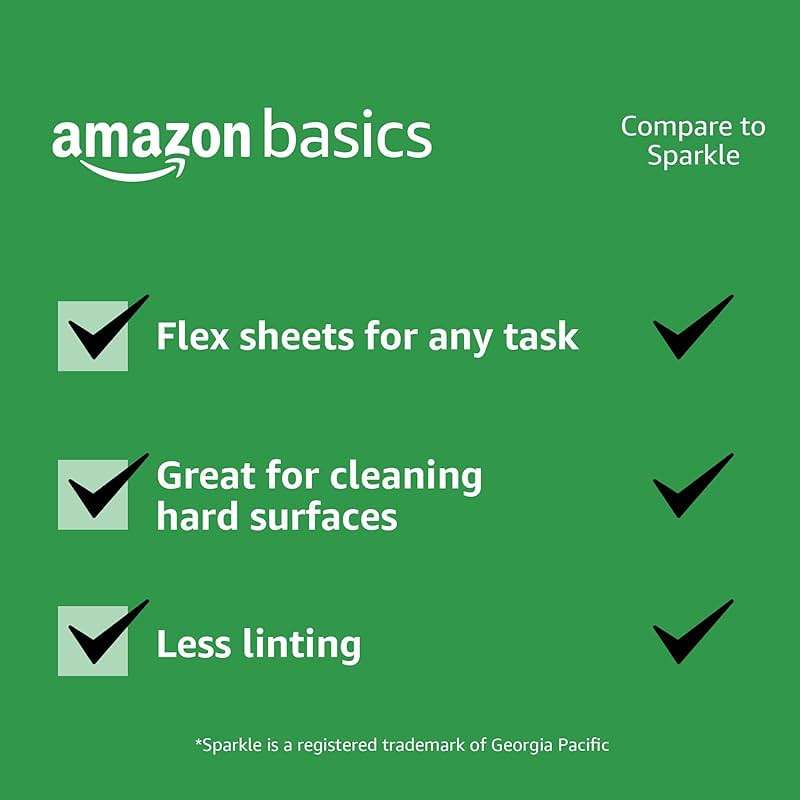 Amazon Basics 2-Ply Flex-Sheets Paper Towels, 12 Basics Rolls = 32 Regular Rolls, Everyday Value with 150 Sheets per Roll - Image 2