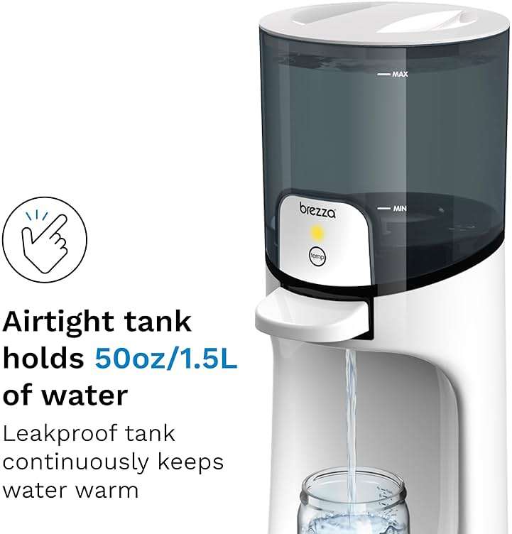 Baby Brezza Instant Baby Bottle Maker with 3 Temperature Settings for Formula Warming, 50oz Tank Capacity, 24/7 Warm Water Dispenser, Electric Kettle Alternative - Image 8