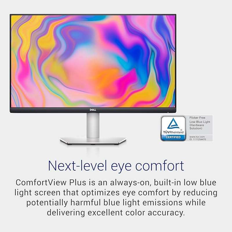 Dell S2722DC Monitor - 27-inch WQHD (2560x1440) 75Hz 4Ms Display, AMD FreeSync, Built in Speaker, USB Type-C Connectivity, Height/Pivot/Swivel/Tilt Adjust - Platinum Silver - Image 2
