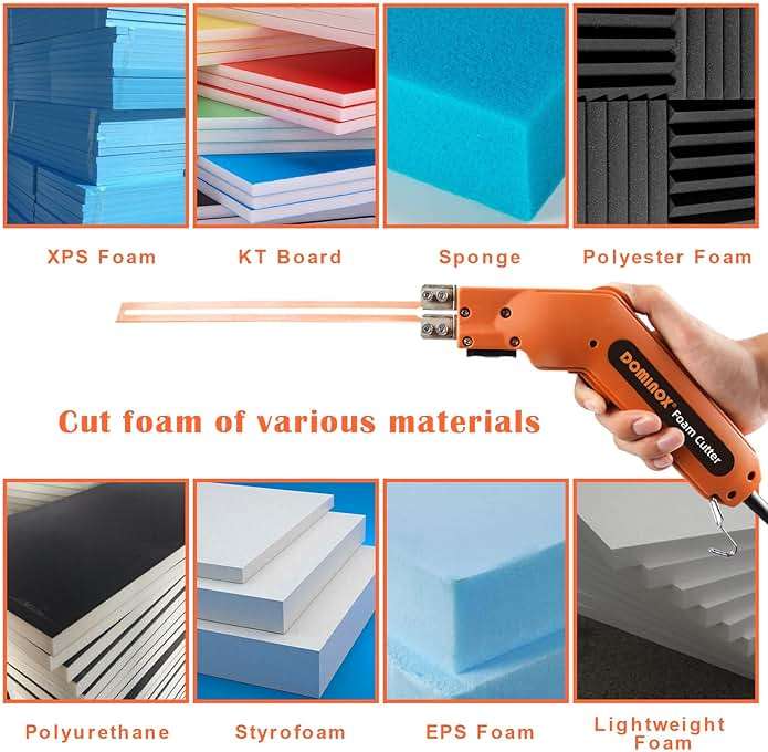 DOMINOX Hot Knife Foam Cutter, Foam Cutting Tool Kit, Heavy-duty Case Styrofoam Cutter for Cutting Foam Board Insulation, EPP, EPS, XPS, EVA, EPE, PU, KT Board, Sponge, Nylon - Image 4
