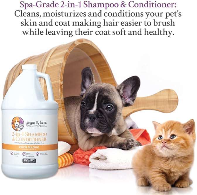 Ginger Lily Farms Dog & Pet Formula 2-in-1 Shampoo & Conditioner, 100% Vegan & Cruelty-Free, Coco Mango, 1 Gallon Refill (128 fl oz) - Image 7