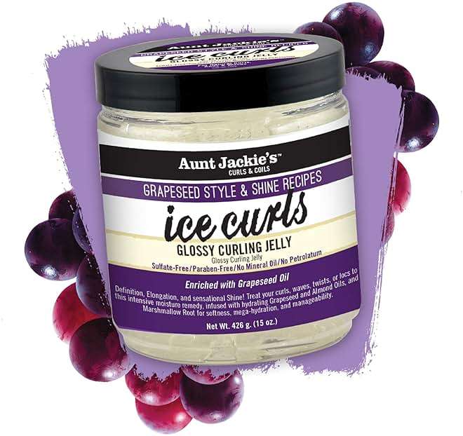 Aunt Jackie's Grapeseed Collection Perfect Intense Define, Power Wash, Rescued and Ice Curls, Combo Hydrates & Softens With Almond oil, Marshmallow Root, Purple, Pack of 3 - Image 4