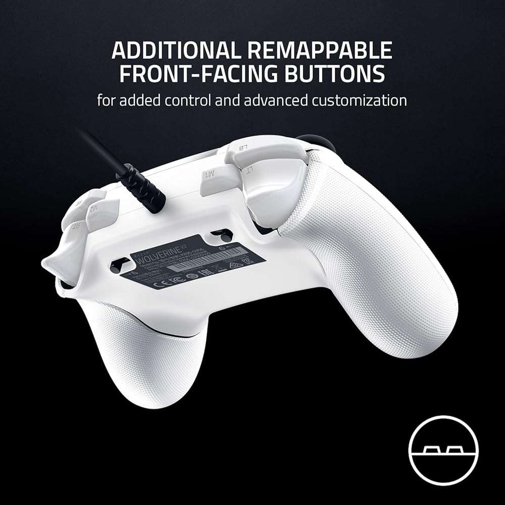 Razer Wolverine V2 Wired Gaming Controller for Xbox Series X|S, Xbox One, PC: Remappable Front-Facing Buttons - Mecha-Tactile Action Buttons and D-Pad - Trigger Stop-Switches - White - Image 3