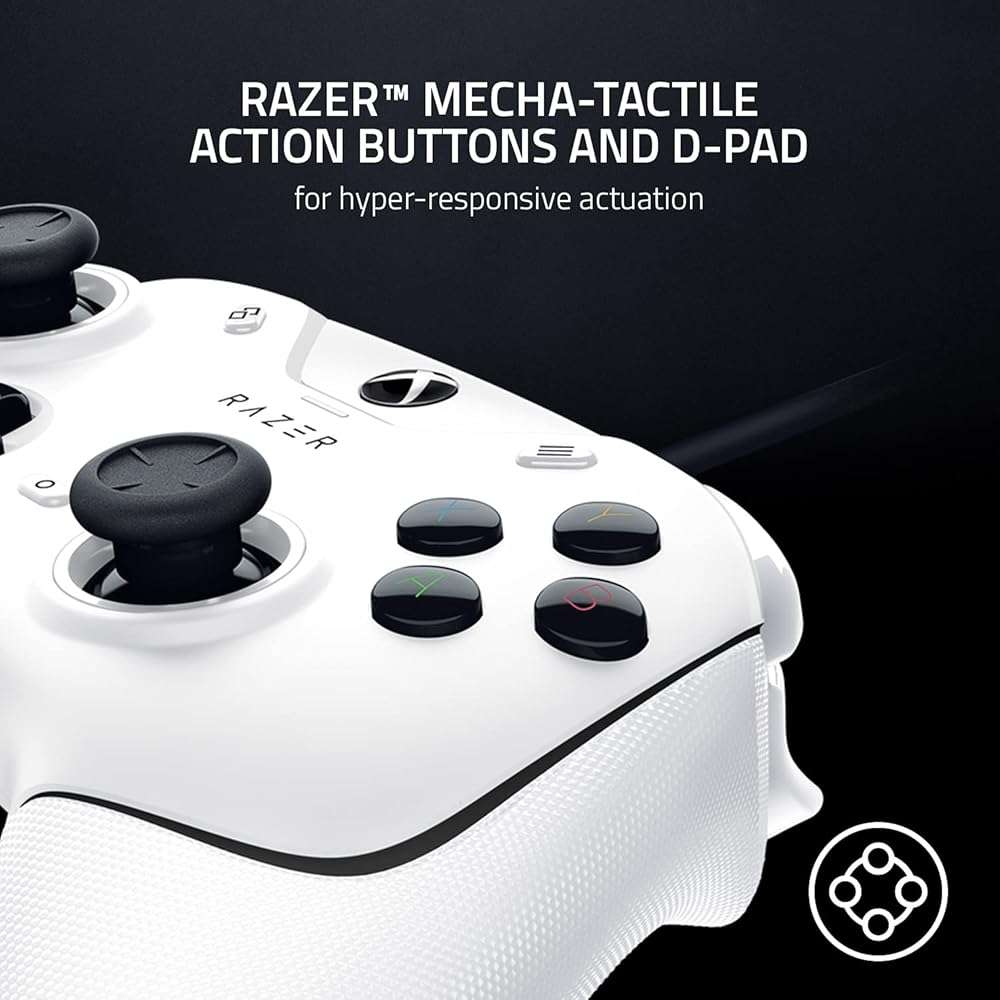 Razer Wolverine V2 Wired Gaming Controller for Xbox Series X|S, Xbox One, PC: Remappable Front-Facing Buttons - Mecha-Tactile Action Buttons and D-Pad - Trigger Stop-Switches - White - Image 4