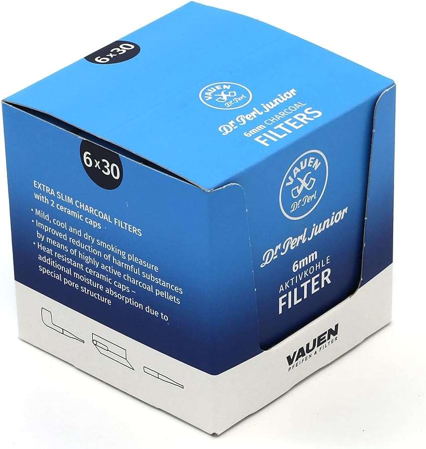 Vauen Dr. Perl Junior 6mm Activated Charcoal Filters - 6 Packs x 30 Filters - Image 3