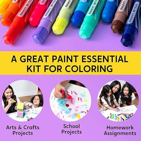 JOYIN 36 Colors Washable Tempera Paint Sticks, Art Supplies, Paint for Kids, Quick Drying and No Mess Arts Project, Gifts for Kids and Artists Birthday Valentine Easter Gifts for Boys Girls - Image 3