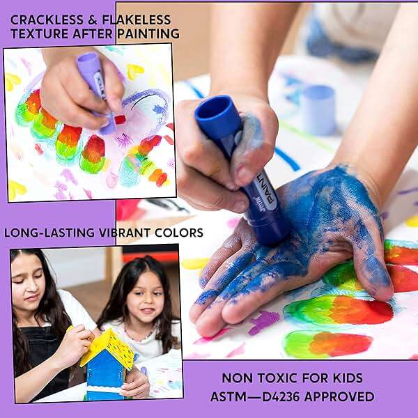JOYIN 36 Colors Washable Tempera Paint Sticks, Art Supplies, Paint for Kids, Quick Drying and No Mess Arts Project, Gifts for Kids and Artists Birthday Valentine Easter Gifts for Boys Girls - Image 4
