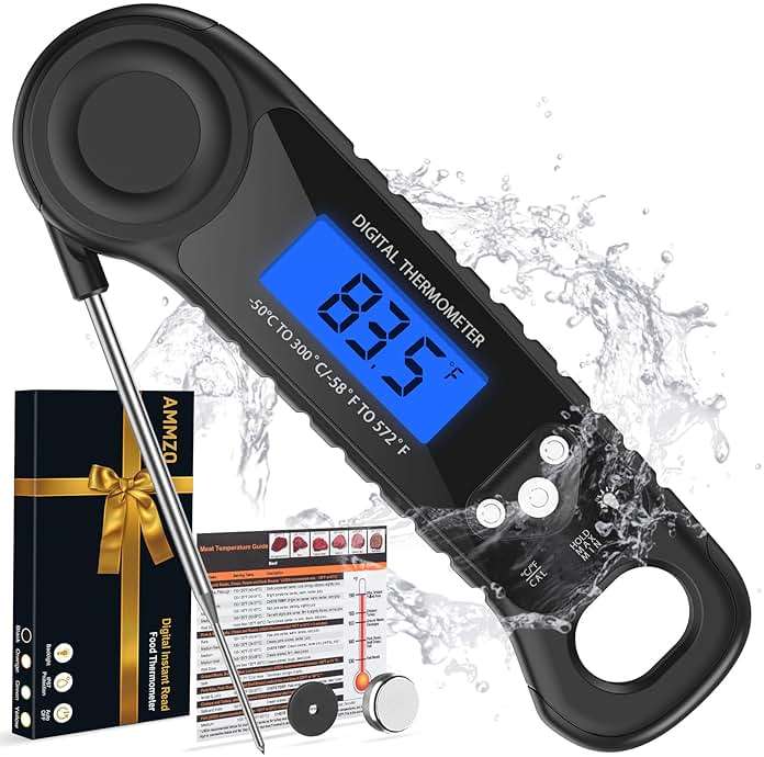 AMMZO Meat Thermometer Digital, Instant Read Food Thermometer for Cooking, Grilling, Baking, Frying & Candy Making, Essentials Kitchen Gadgets Accessory, Gifts for Men Women Dad Mom Birthday - Image 1