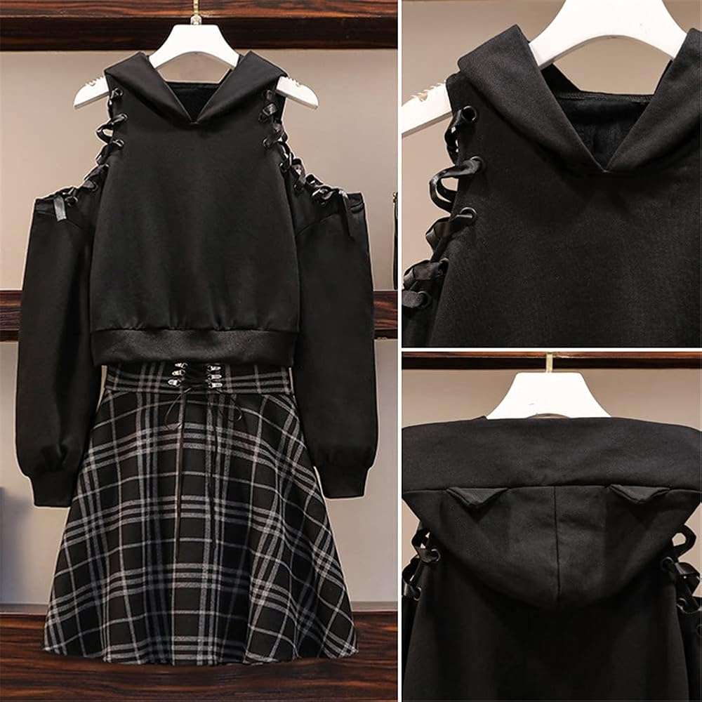 YANOOLH Women Cat Ear Hoodies Long Sleeve Off Shoulder Cute Crop Top Pullover Hoodie Sweatshirt - Image 6