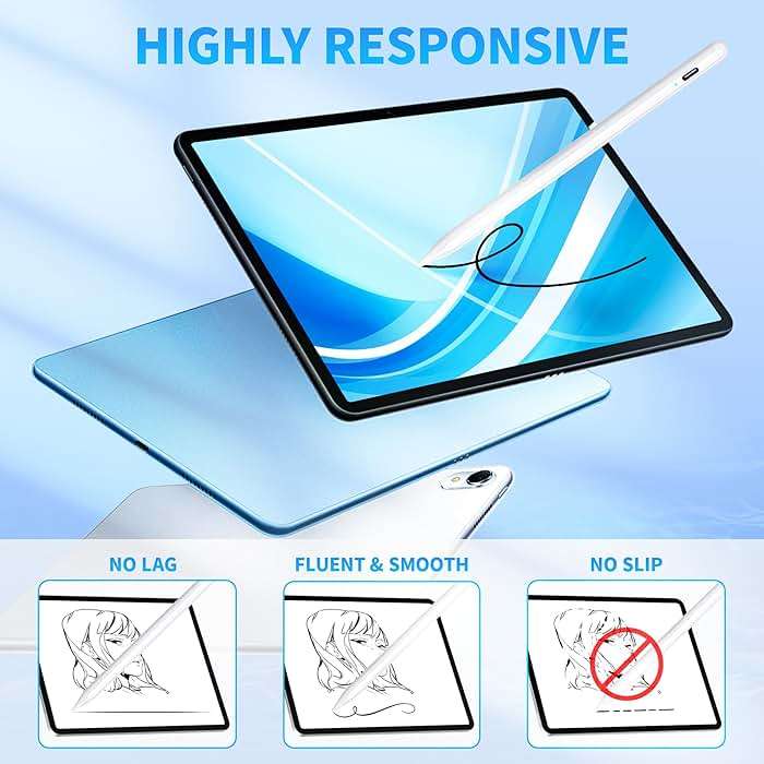 Stylus Pen for Touchscreen, Compatible for Android & iOS Phones/Tablet, Fast Charge Universal Stylus Pen for i-Phone, i-Pad, Tab A9+, High Sensitivity & Precision Stylist Pencil for Writing/Drawing - Image 3
