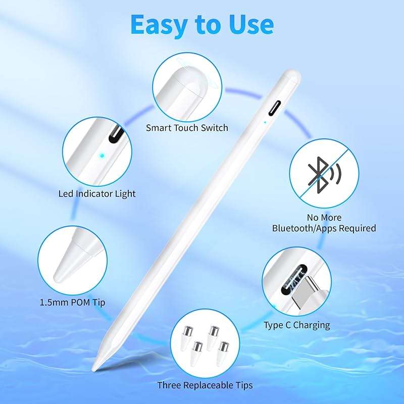 Stylus Pen for Touchscreen, Compatible for Android & iOS Phones/Tablet, Fast Charge Universal Stylus Pen for i-Phone, i-Pad, Tab A9+, High Sensitivity & Precision Stylist Pencil for Writing/Drawing - Image 4