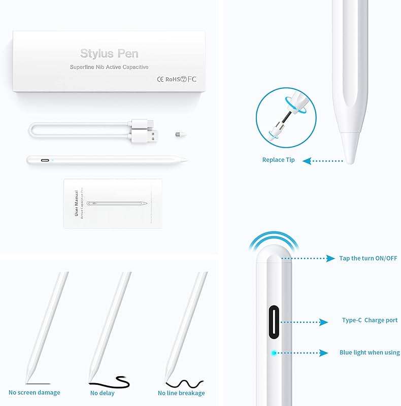 Stylus Pen for Touchscreen, Compatible for Android & iOS Phones/Tablet, Fast Charge Universal Stylus Pen for i-Phone, i-Pad, Tab A9+, High Sensitivity & Precision Stylist Pencil for Writing/Drawing - Image 8