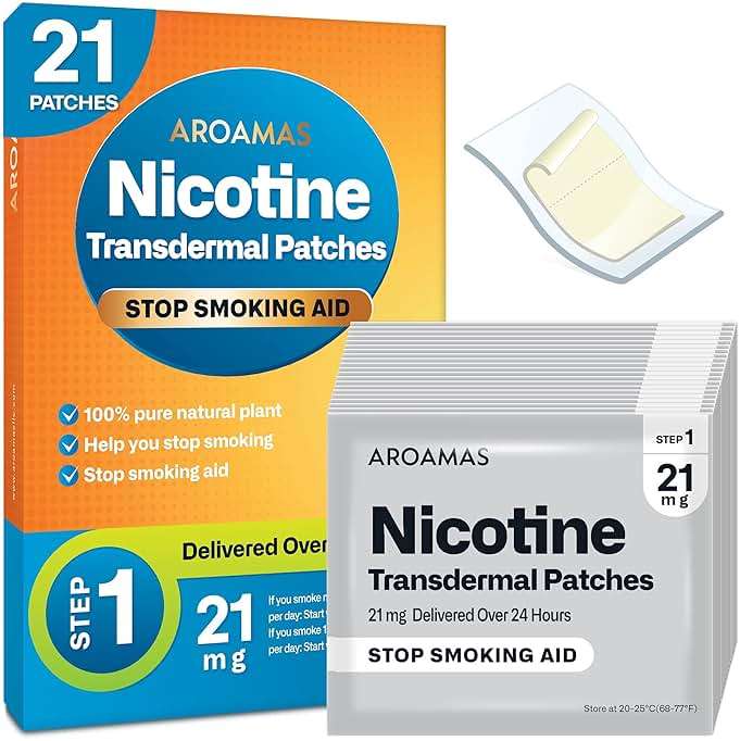 Nicotine Patches to Help Quit Smoking, Stop Smoking - Delivered Over 24 Hours Nicotine Transdermal System to Stop Smoking Aids that Work (Stop Smoking 21mg [Step 1]) - Image 1