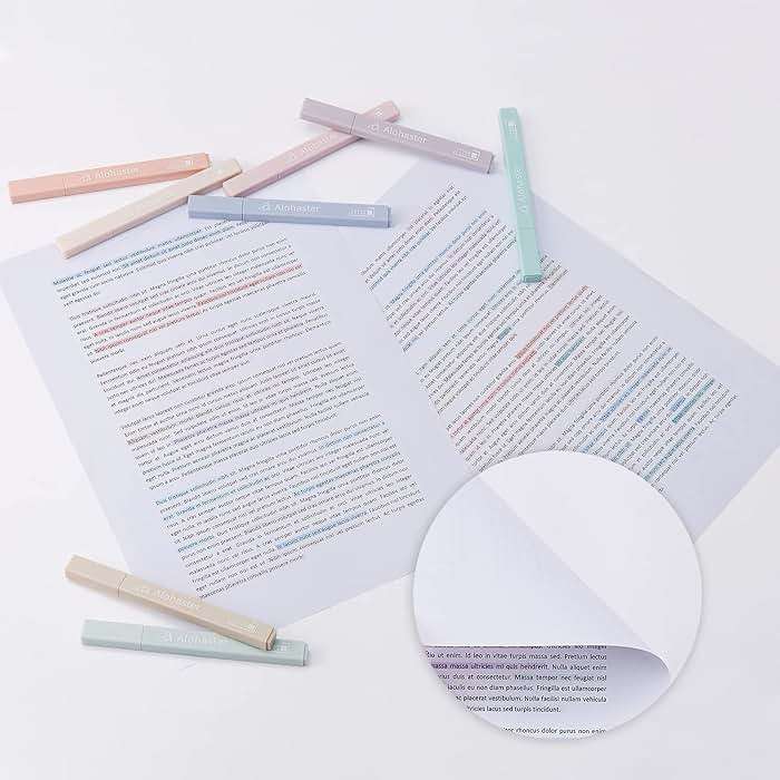 Alohaster HPSIZEE Aesthetic Cute Highlighters Mild Assorted Colors With Soft Chisel Tip, No Bleed Dry Fast Easy to Hold, for Journal Bible Planner Notes School Office Supplies, 6 Pack - Youth - Image 7