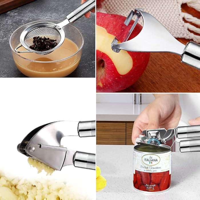 Cooking Utensils Set- 35 PCs Kitchen Utensils with Grater,Tongs, Spoon Spatula &Turner Made of Heat Resistant Food Grade Silicone and Wooden Handles Kitchen Gadgets Tools Set for Cookware - Image 8