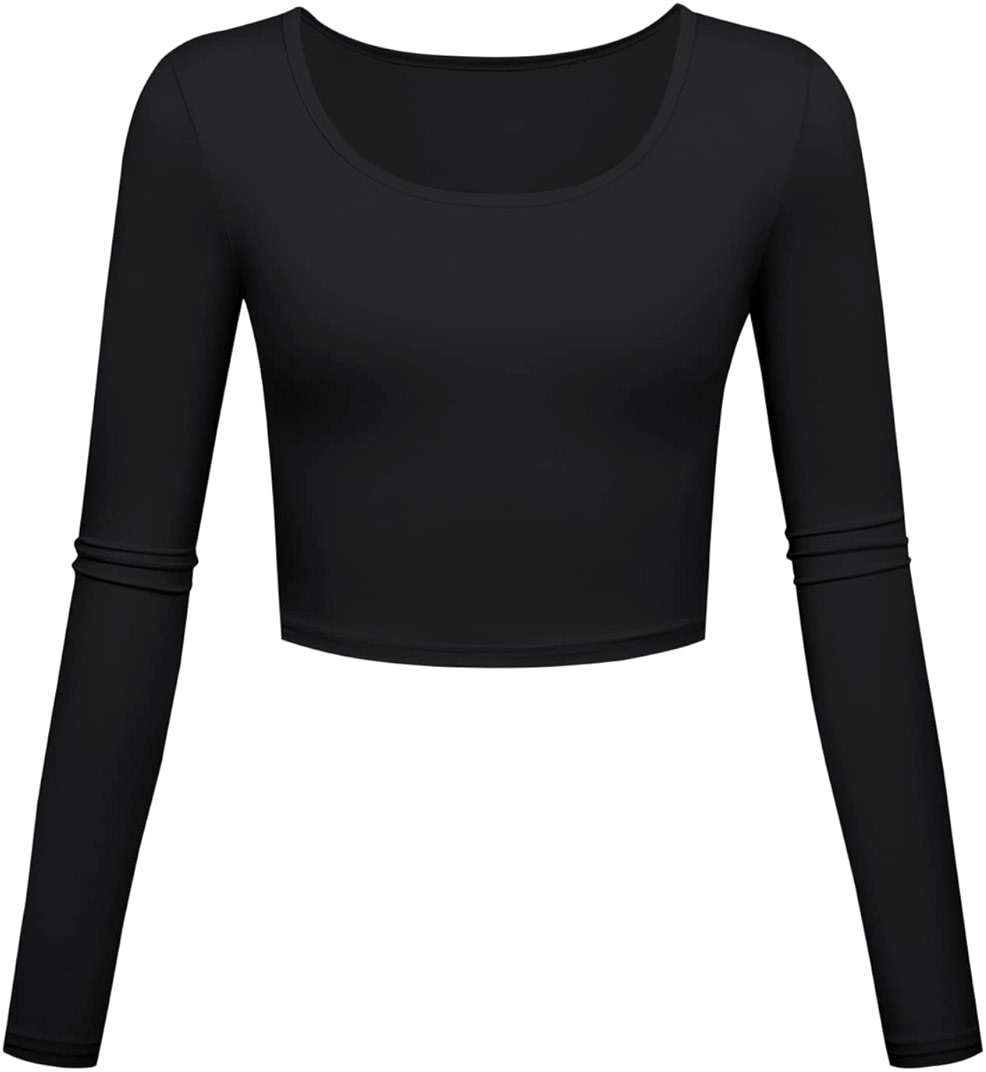 Lightweight Yoga Crop Tops Slim Fit Long Sleeve Workout Shirts for Women - Image 1