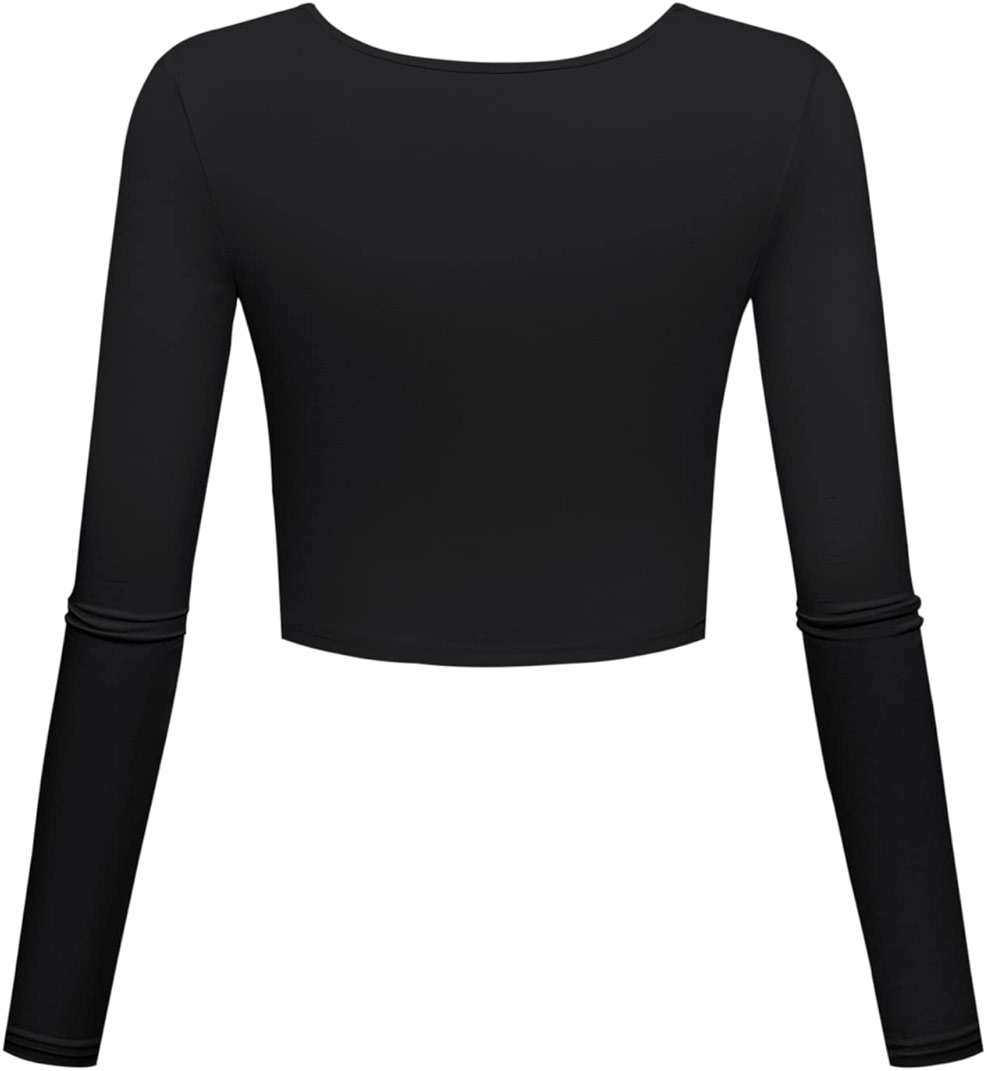 Lightweight Yoga Crop Tops Slim Fit Long Sleeve Workout Shirts for Women - Image 2