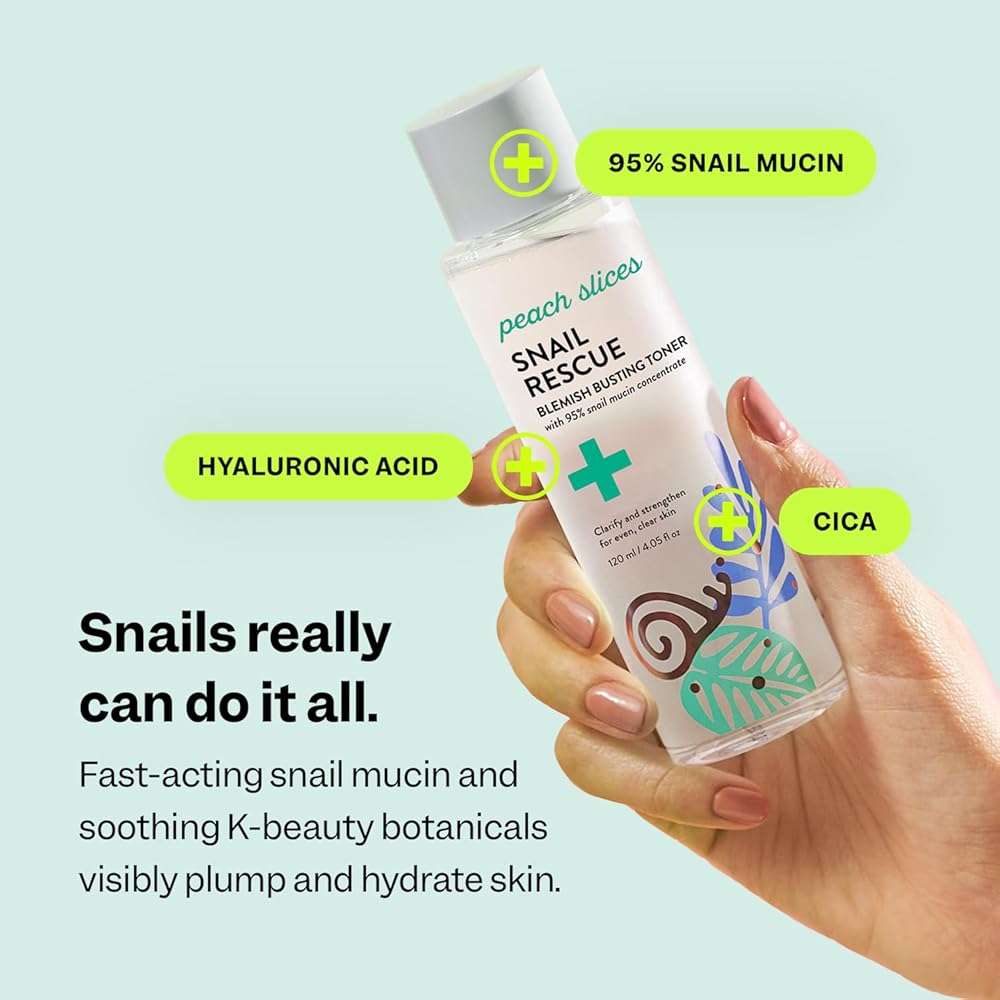 Peach Slices - Snail Rescue Blemish Busting Toner (4.05 oz) - 95% Snail Mucin Concentrate - Clarify, Strengthen, Balance - Hyaluronic Acid & CICA - Clean & Cruelty Free - Korean Skin Care & Beauty - Image 3