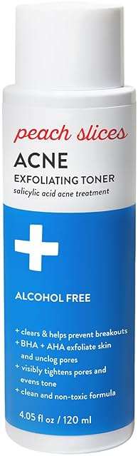 Peach Slices - Acne Exfoliating Toner (4.05 oz) - 2% Salicylic Acid Acne Treatment - Clear & Prevent Breakouts - Lactic & Glycolic Acid - Cucumber - Vegan, Cruelty Free, Korean Skin Care & Beauty - Image 1