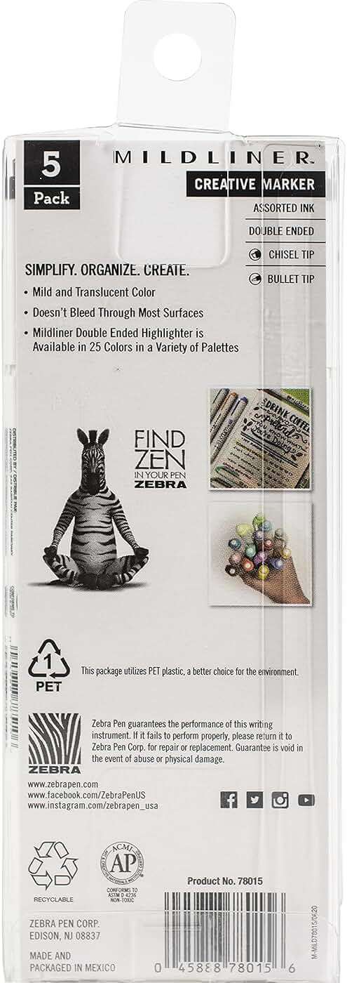 Zebra Pen Grays Zebra HIGHLITER 5/PK, 5 Count (Pack of 1) - Image 3