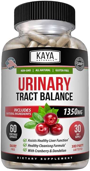 Kaya Naturals - D-Mannose - Urinary Tract UT Cleanse & Bladder Health - Made with Cranberry, Hibiscus & Dandelion Root - D Mannose Capsules Cranberry Supplement - 60 Veggie Capsules - Image 1