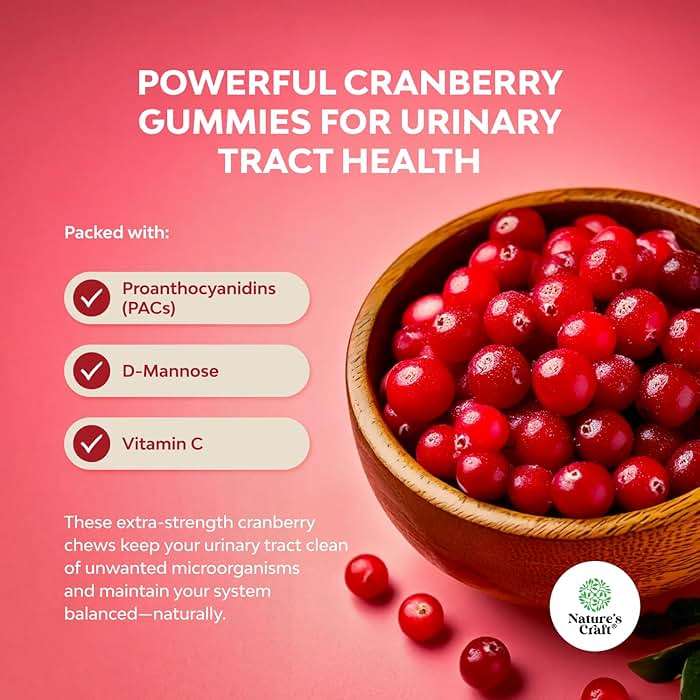 Natural Cranberry Gummies for Women and Men - Extra Strength Delicious Antioxidant Cranberry Chews for Urinary Tract Health - Kidney & Bladder Support with Immune Health - Vegan & Gluten Free - 60 Ct - Image 4