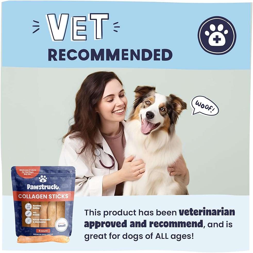 Pawstruck Natural 5-7" Beef Collagen Sticks for Dogs – Long-Lasting Rawhide Alternative, High Protein & Low Fat with Chondroitin & Glucosamine – 5 Pack - Image 4