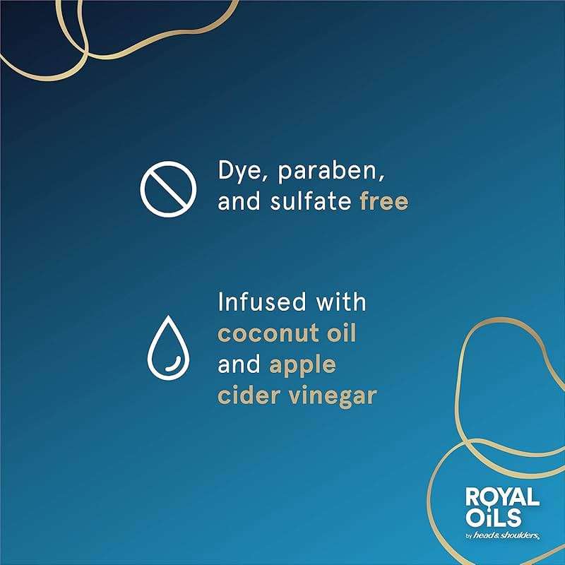 Head & Shoulders Royal Oils Shampoo and Conditioner Set, 1% Pyrithione Zinc, Scalp Care & Hydration, Moisture Renewal Conditioner + Anti-Dandruff Shampoo, 12.8 fl oz Each - Image 3