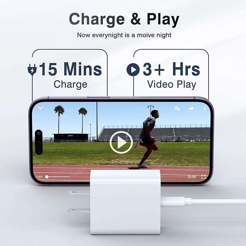 LCGENS USB C Wall Charger Block 20W, 2-Pack Dual Port PD Power Delivery Fast Type C Charging Block Plug Compatible with iPhone 11/12/13/14/15/16/17 Pro Max, XS/XR/X, Ipad Pro, Samsung Galaxy - Image 6