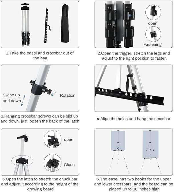 Art Easel Stand for Painting and Sign - RRFTOK 17 to 66 Inch Adjustable Aluminum Tripod Easels for Display, Portable Canvas and Poster Stand with Carry Bag for Beginners, Students and Classroom Use - Image 8