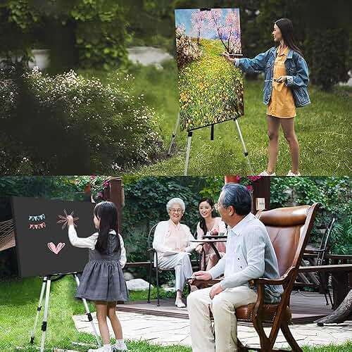 Art Easel Stand for Painting and Sign - RRFTOK 17 to 66 Inch Adjustable Aluminum Tripod Easels for Display, Portable Canvas and Poster Stand with Carry Bag for Beginners, Students and Classroom Use - Image 9