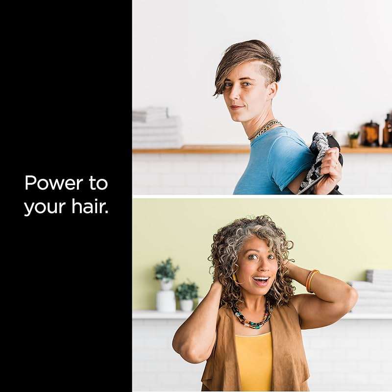 Shark HD113BRN Hair Blow Dryer HyperAIR Fast-Drying with IQ 2-in-1 Concentrator and Curl-Defining Diffuser Attachments, Auto Presets, Ionic, Styling Tools, No Heat Damage, Extendable Prongs, Stone - Image 9