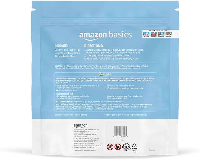 Amazon Basics Laundry Detergent Pacs, Free & Clear, Hypoallergenic, Fragrance Free, HE Compatible, Easy to Use, 120 Count (New Packaging) - Image 2