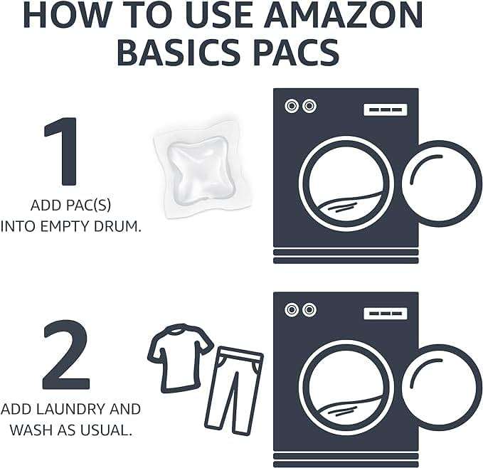 Amazon Basics Laundry Detergent Pacs, Free & Clear, Hypoallergenic, Fragrance Free, HE Compatible, Easy to Use, 120 Count (New Packaging) - Image 6