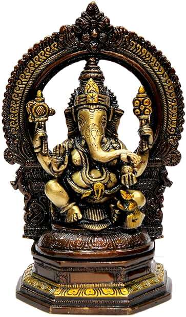 eSplanade Brass Ganesh Ganesha Ganpati Vinayak Showpiece | Murti Idol Statue Sculpture - 9.75" Inches - Multi - Image 3