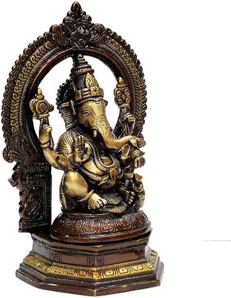 eSplanade Brass Ganesh Ganesha Ganpati Vinayak Showpiece | Murti Idol Statue Sculpture - 9.75" Inches - Multi - Image 5