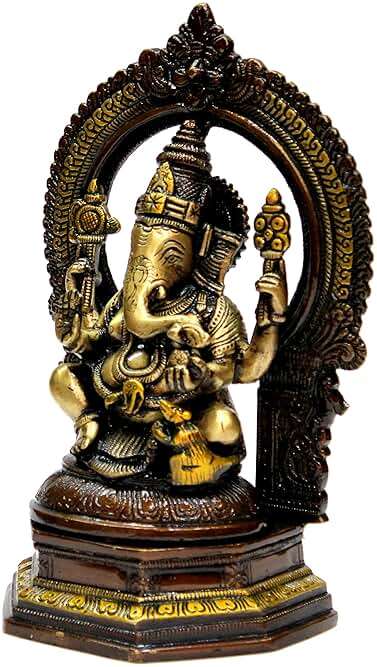 eSplanade Brass Ganesh Ganesha Ganpati Vinayak Showpiece | Murti Idol Statue Sculpture - 9.75" Inches - Multi - Image 6